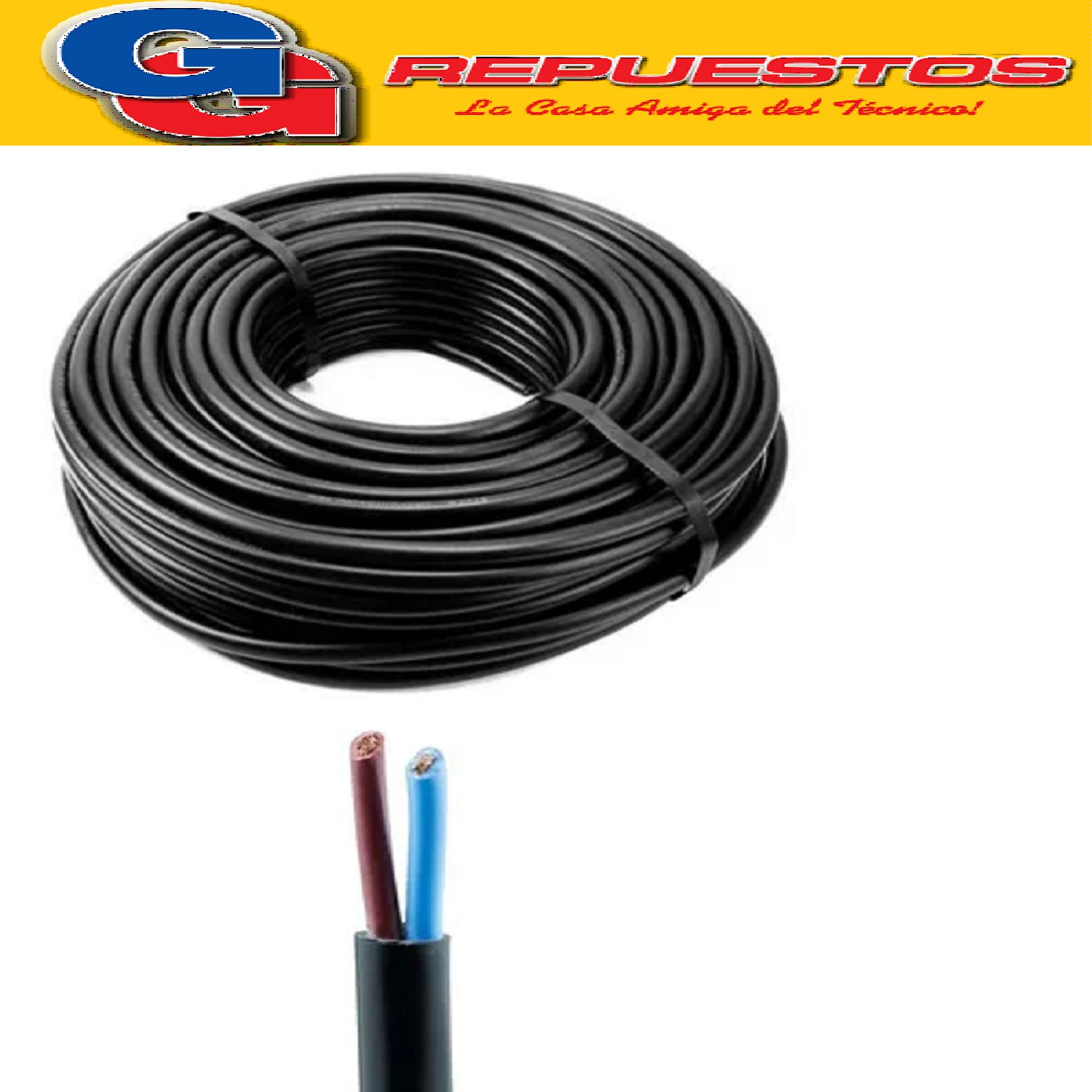 CABLE TPR TIPO TALLER 2 X 1.50 POR METRO DOBLE ENVAINADO   E CONOMICO