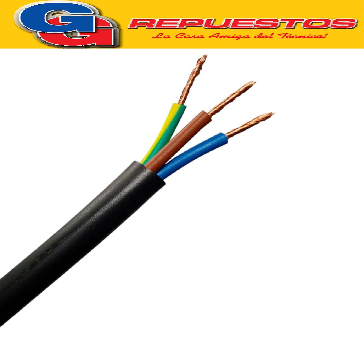 CABLE TPR TIPO TALLER 3 X 1.50mm POR METRO  (ENVAINADO)   ECOMONICO