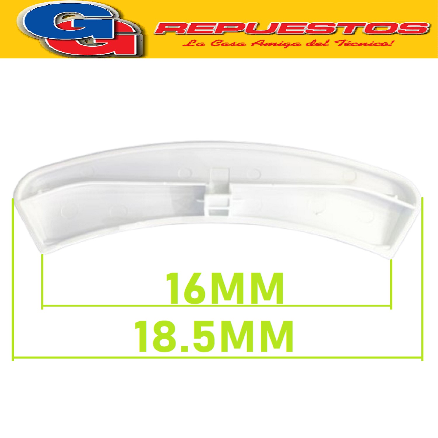 MANIJA TIRADOR DE PUERTA GENERA ELECTRIC - MABE-SACCOL COLOR BLANCO MABE 2804940100 (BEKO) PORT HANDLE WASHING MACHINE BEKO