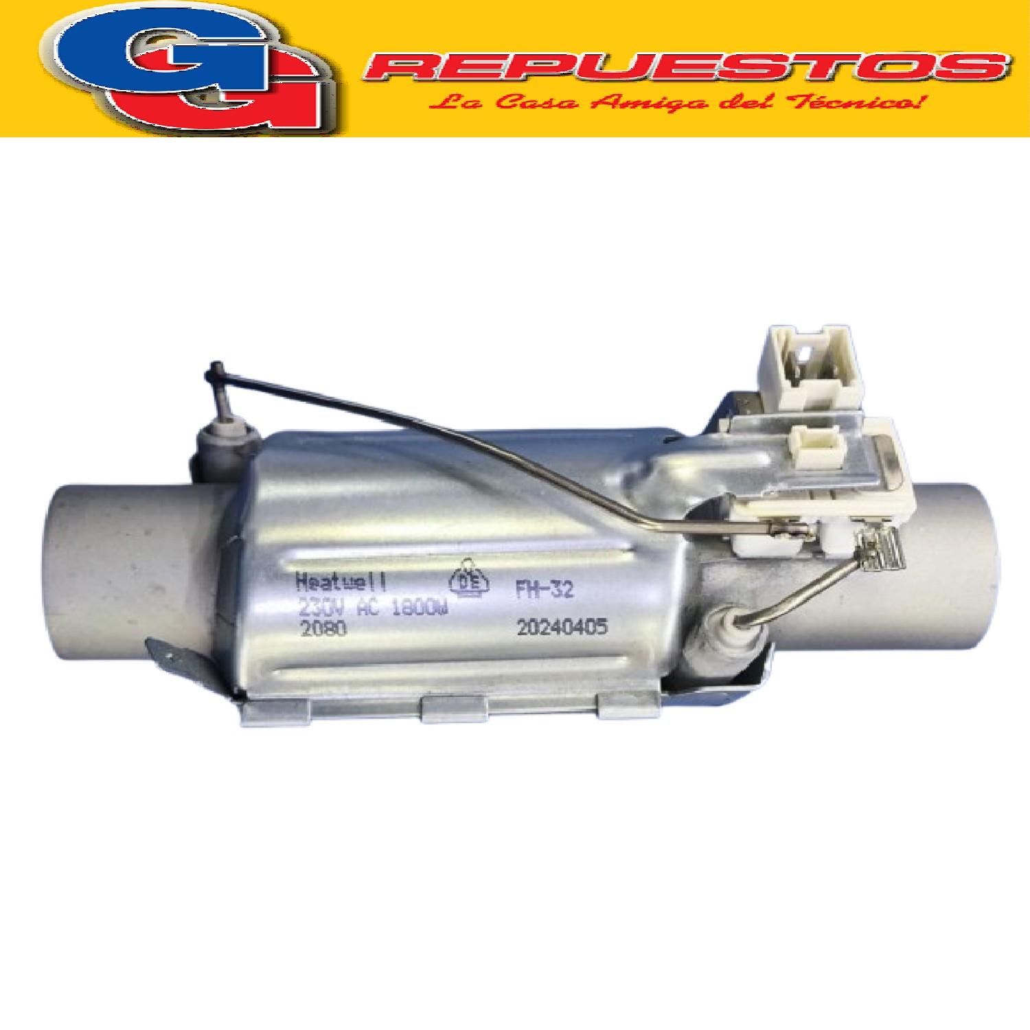 RESISTENCIA TUBULAR  Ø32mm EXTERIOR LAVAVAJILLA SMEG-ARCELIK -BEKO-WHIRLPOOL WLF1Watt 1800 Volt 230V Diametro EXTERIOR TUBO: 32mm
326077140 (WHIRLPOOL ARG.) RESISTENCIA 220V WLB/R12E WLF12AB-WLF12AI-WLF12AN 326073345 (WHIRLPOOL ARG.) RESISTENCIA LB/WLR12A RX 326077140 WLB12A-WLR12A C00312589 (INDESIT) CALEFACTOR 481290508659 (WHIRLPOOL) C00373928 (INDESIT) 481290508537 (WHIRLPOOL) 1888150100 1888130100 1888130200 (BEKO) 1330058080 1993525 (FRANKE) 806890548 806890547 (SMEG) 32031878 (VESTEL)