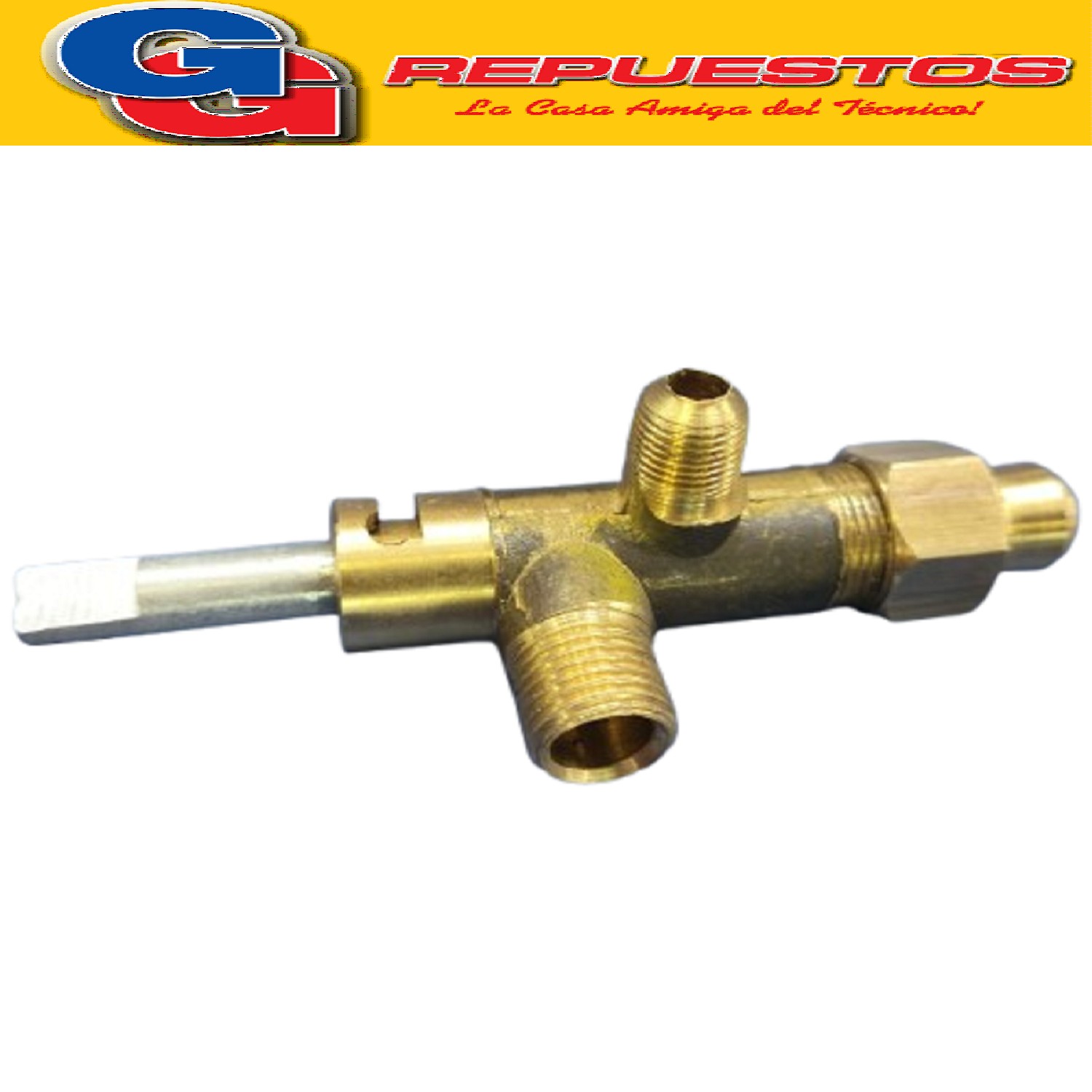 ROBINETE VALVULA SEGURIDAD COCINA CONEXION 1/8 Y 1/4 VASTAGO 8 MM