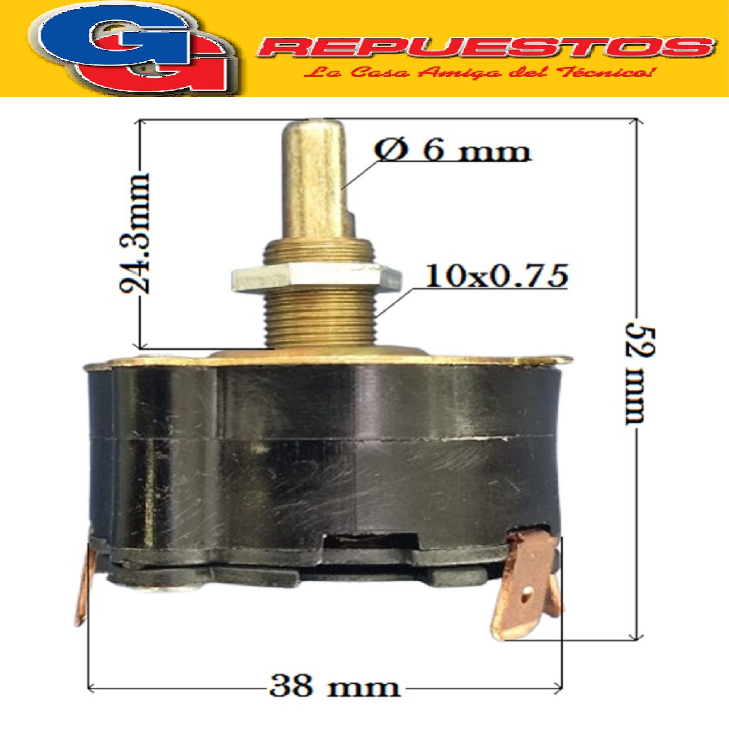 LLAVE 3 VELOCIDADES PARA VENTILADOR INDUSTRIAL CON DOBLE PIS TA CERRADA