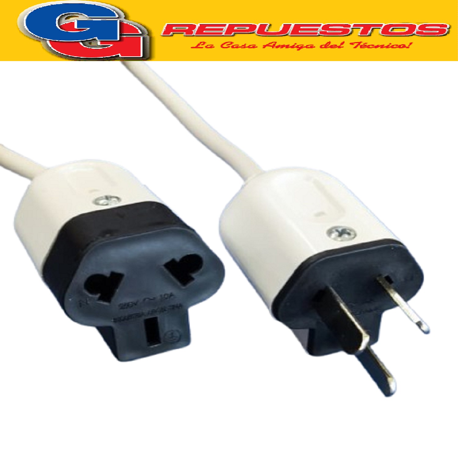 ALARGUE PROLONGADOR FICHA MACHO/HEMBRA NORMALIZADO DE 10 MTS CABLE REFORZADO DE 3X0.75MM 10A 250V