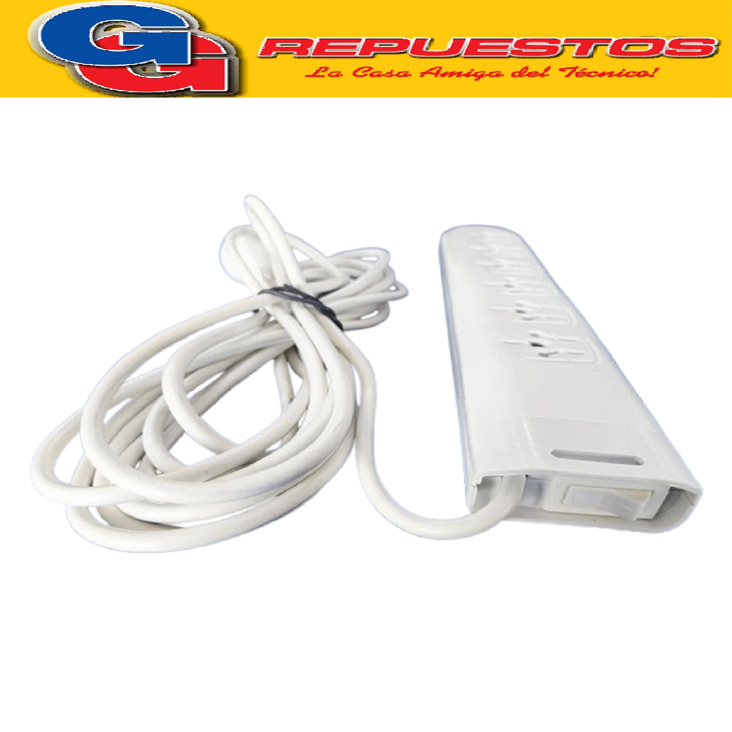 ZAPATILLA CON TECLA DE 5 MTS Y 6 TOMAS CABLE REFORZADO DE 3X 0.75MM