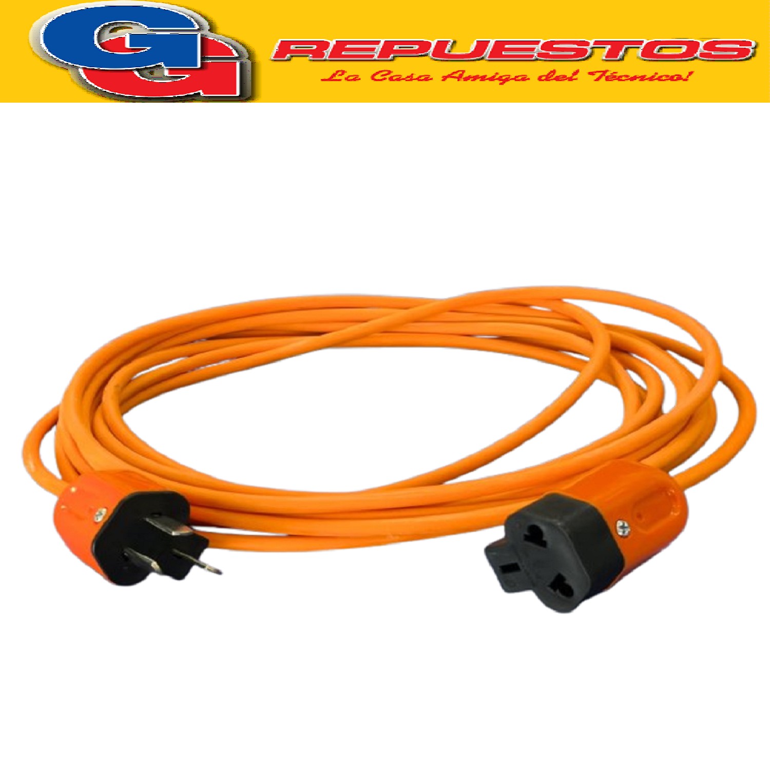 ALARGUE PROLONGADOR MACHO/HEMBRA NORMALIZADO DE 5MTS NARANJA DE 3X0.75MM