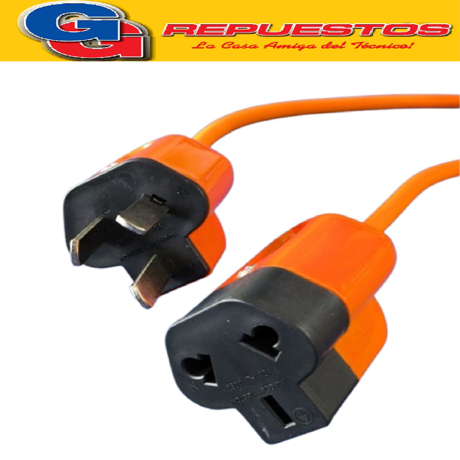 ALARGUE PROLONGADOR MACHO / HEMBRA NORMALIZADO COLOR NARANJA DE 15MTS DE 3X0.75MM