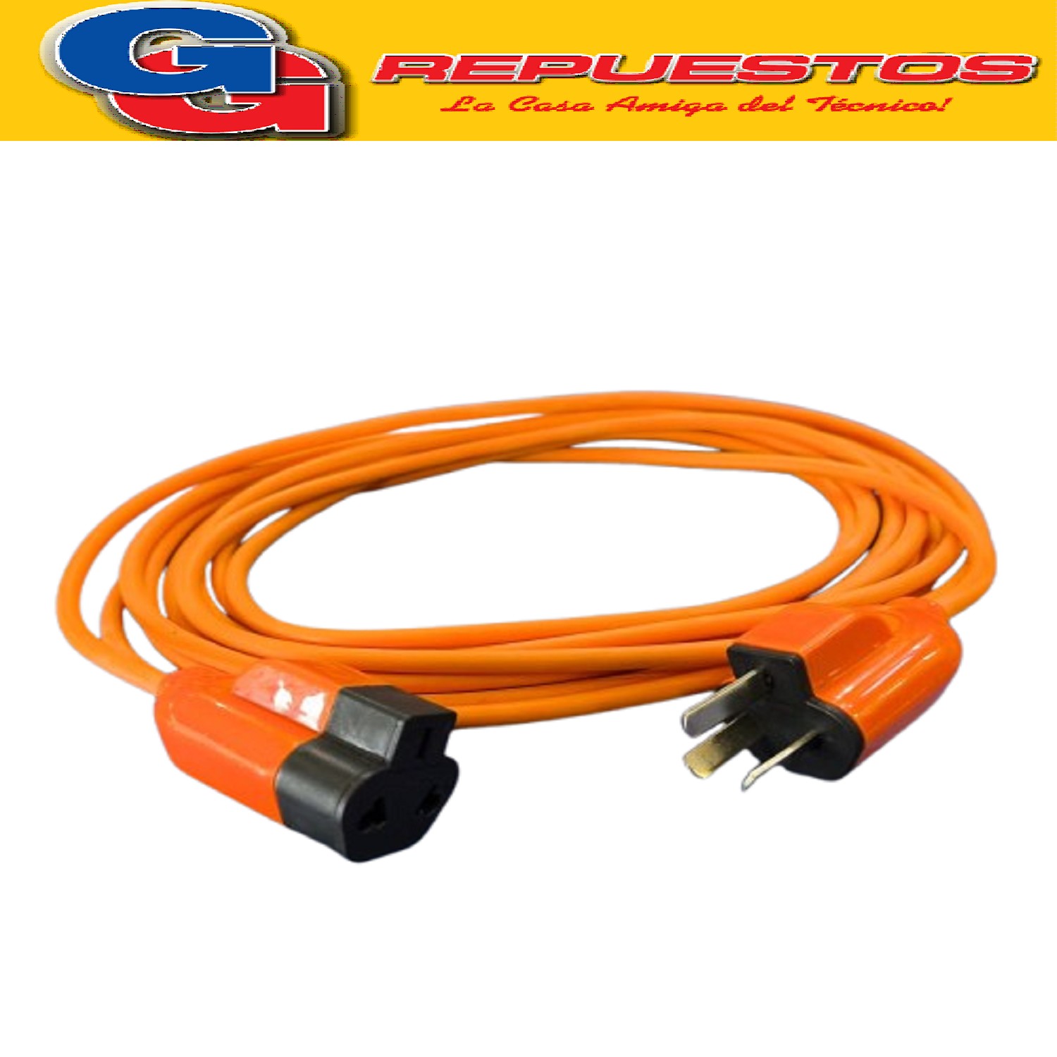 ALARGUE PROLONGADOR MACHO / HEMBRA NORMALIZADO COLOR NARANJA DE 15MTS DE 3X0.75MM