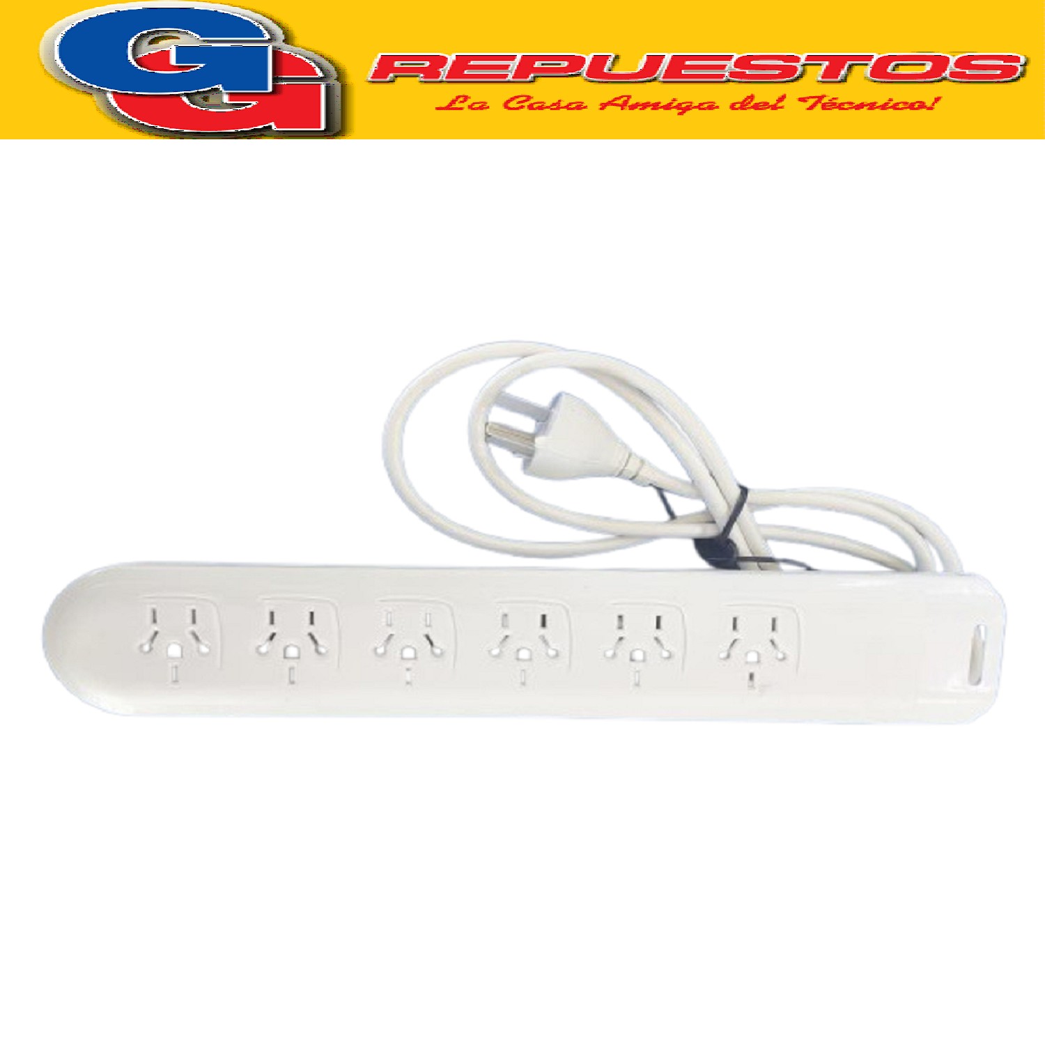 PROLONGADOR ZAPATILLA DE 6 TOMAS Y 1.5MTS DE 3 X 0.75 MM CON LLAVE