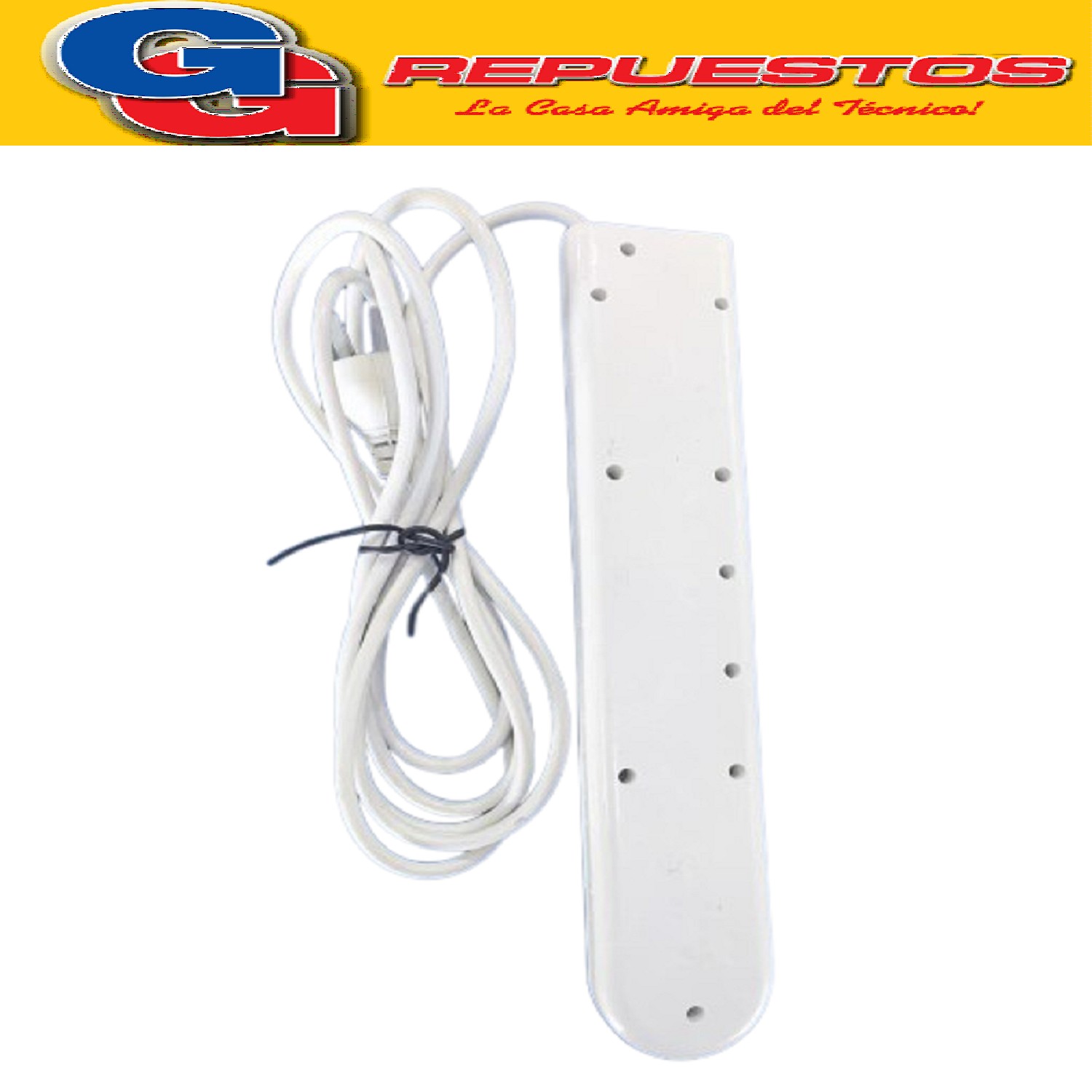 PROLONGADOR ZAPATILLA DE 6 TOMAS Y 3 MTS DE 3 X 0.75 MM CON  LLAVE