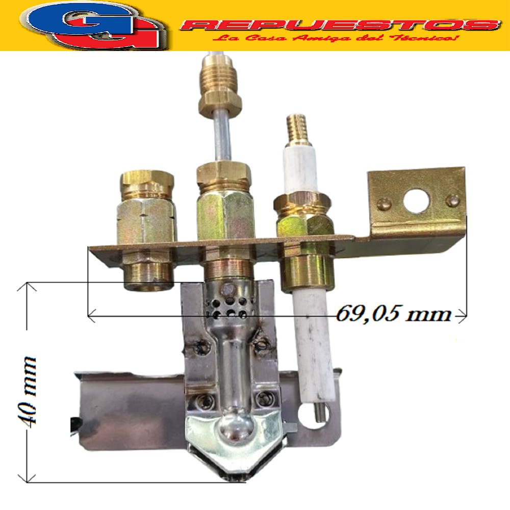 CABEZAL PILOTO ORBIS BOTONERA NUEVO 1 BUJIA GAS NATURAL LARG O DE CAÑO 30CM