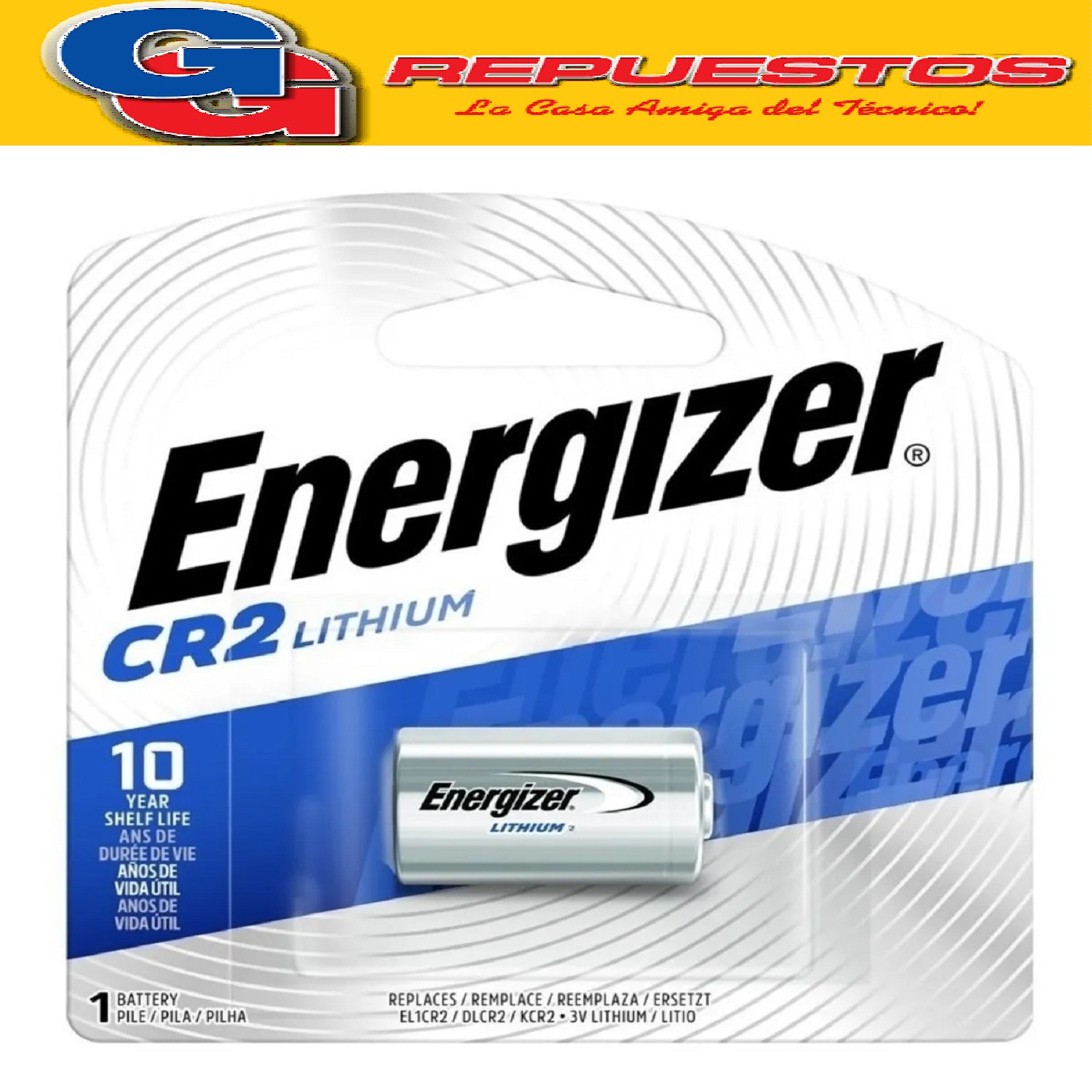 PILA CR-2 LITHIUM ENERGIZER 3V EL1CR2 DLCR2 KCR2 PARA  RELOJ , CAMARAS, LINTERNA, ALARMAS CR2 LITHIUM