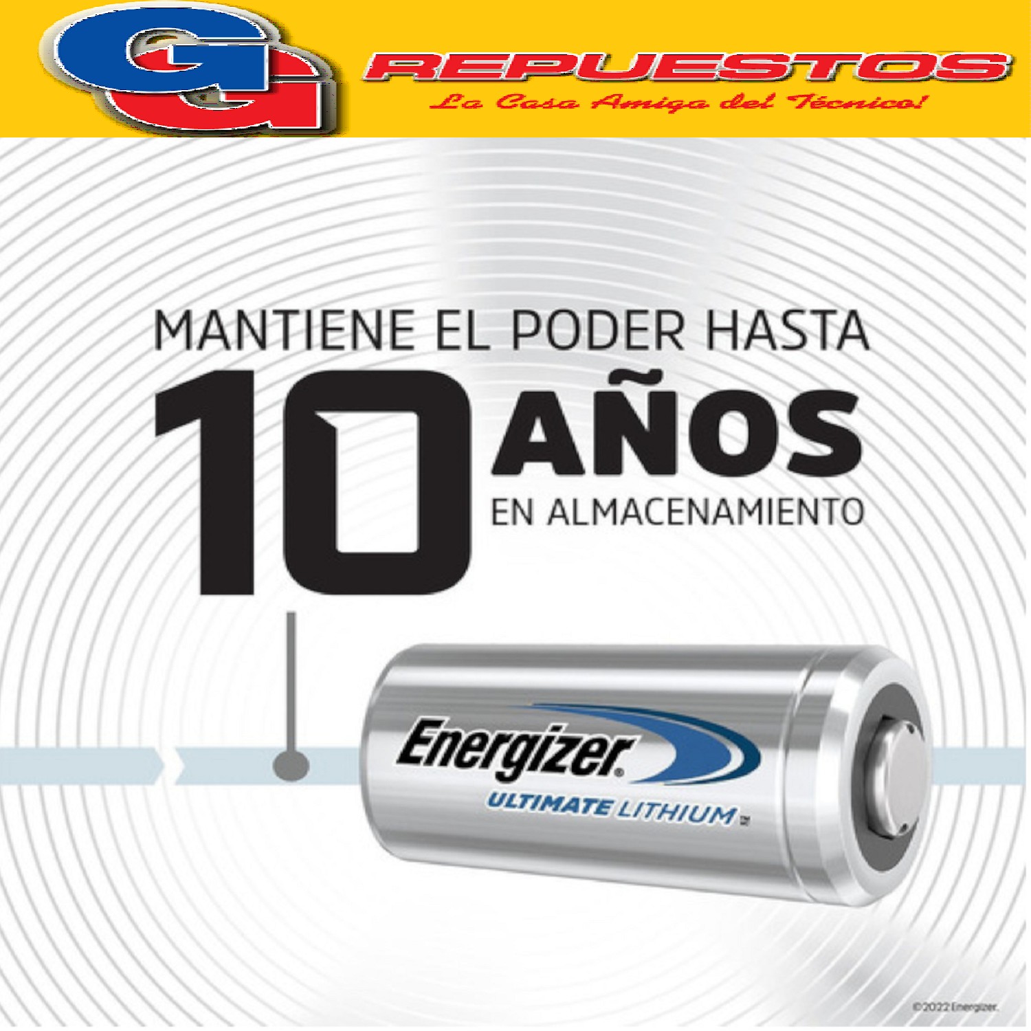 PILA CR-2 LITHIUM ENERGIZER 3V EL1CR2 DLCR2 KCR2 PARA  RELOJ , CAMARAS, LINTERNA, ALARMAS CR2 LITHIUM