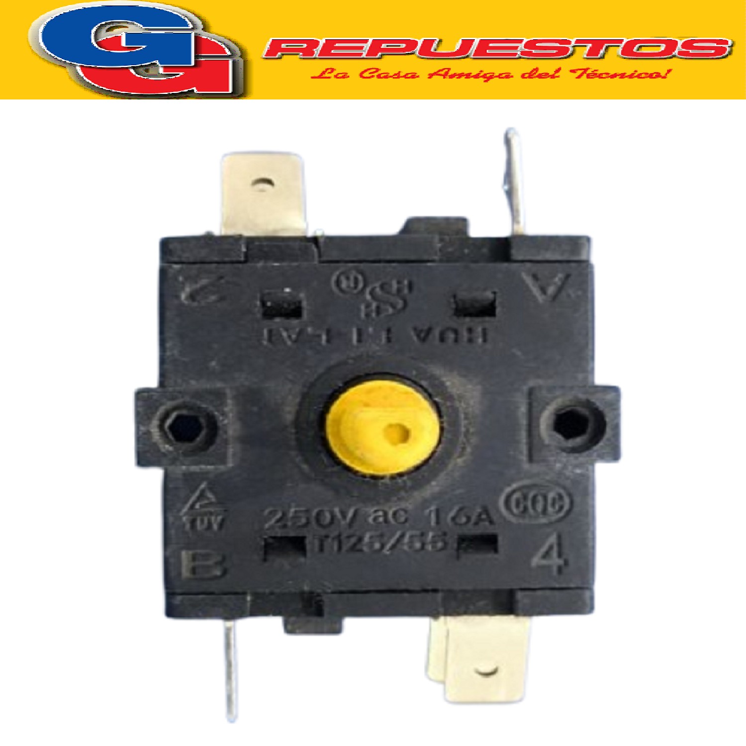 LLAVE HORNO ELECTRICO ATMA/ULTRACOM 6 CONTACTOS 4 POSICIONES LLAVE INTERRUPTOR DE 250V 16A / 125V 13A