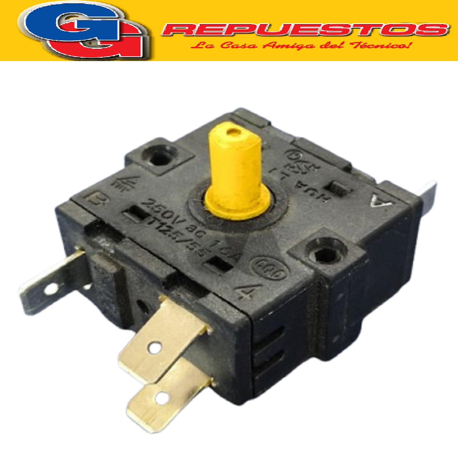 LLAVE HORNO ELECTRICO ATMA/ULTRACOM 6 CONTACTOS 4 POSICIONES LLAVE INTERRUPTOR DE 250V 16A / 125V 13A