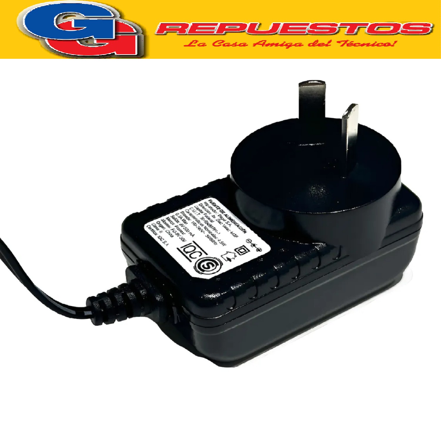 FUENTE 7.5V 1.5AMP SWITCHING PLUG 2,1MM CON CAMBIO DE POLAR  IDAD SP90