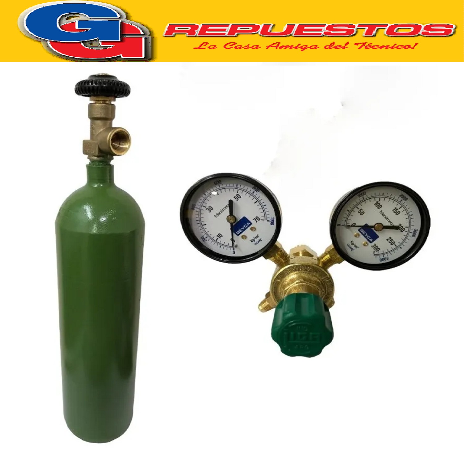 COMBO 1 TUBO DE NITROGENO 1/2MT CON REGULADOR Y VALVULA
