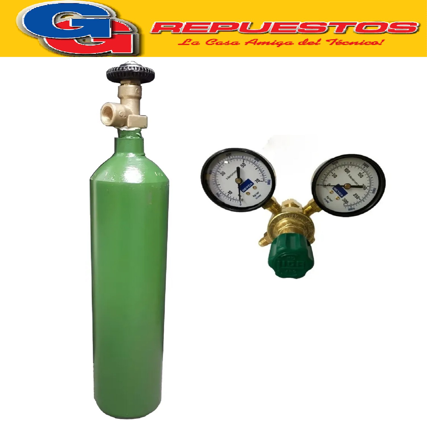 COMBO 1 TUBO DE NITROGENO 1/2MT CON REGULADOR Y VALVULA
