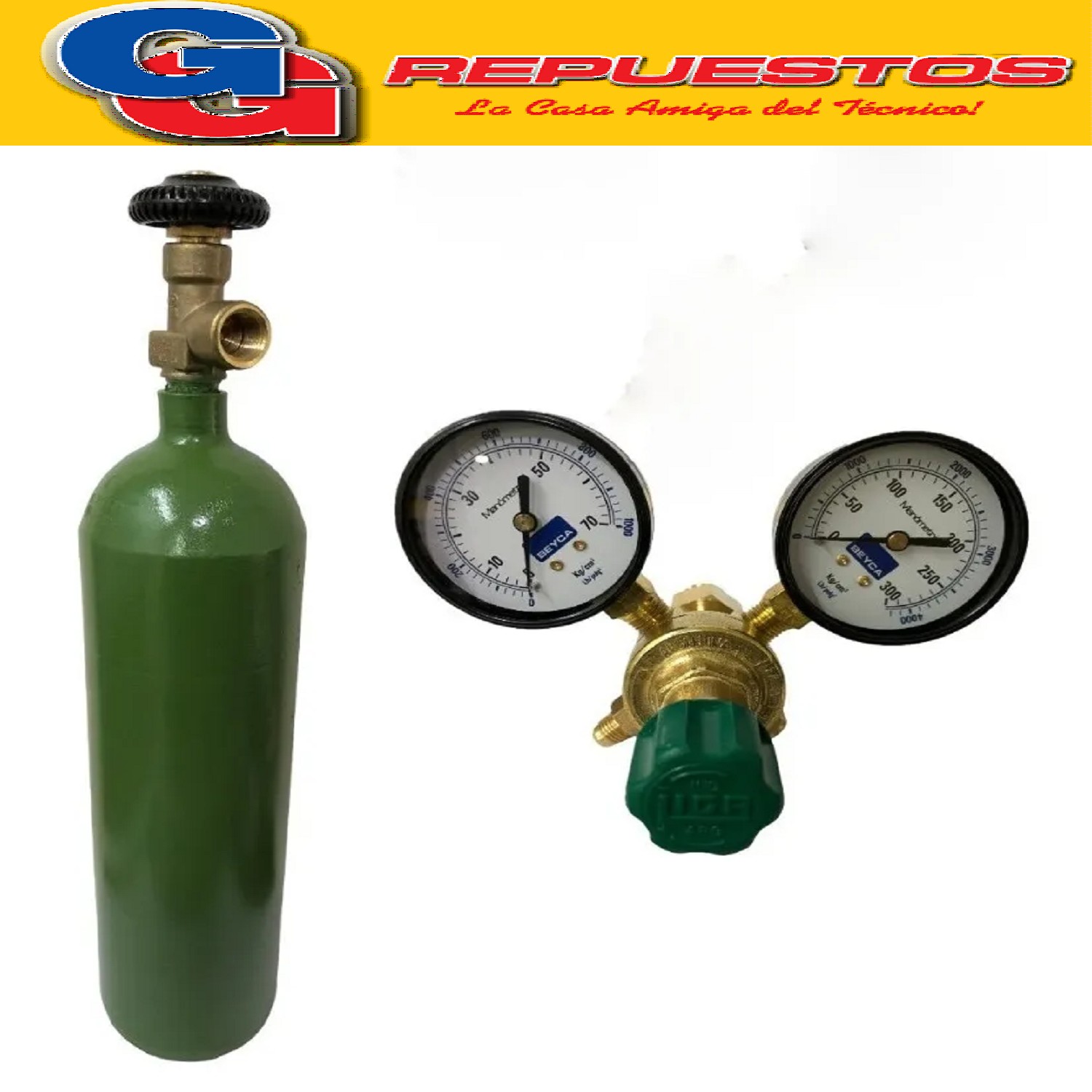 COMBO 1 TUBO DE NITROGENO 1/2MT CON REGULADOR Y VALVULA