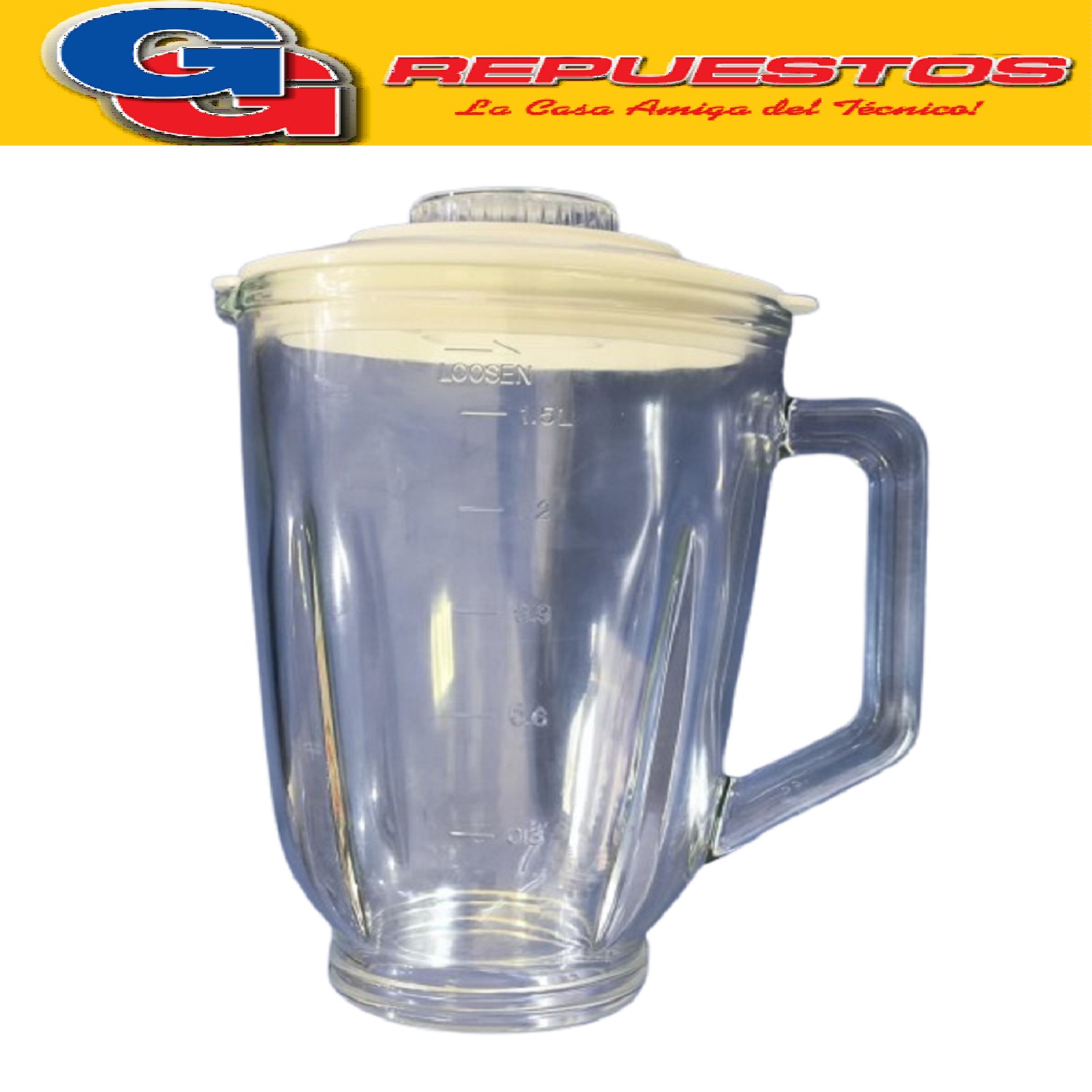 VASO PARA LICUADORA PEABODY DE VIDRIO SIN CUCHILLA
