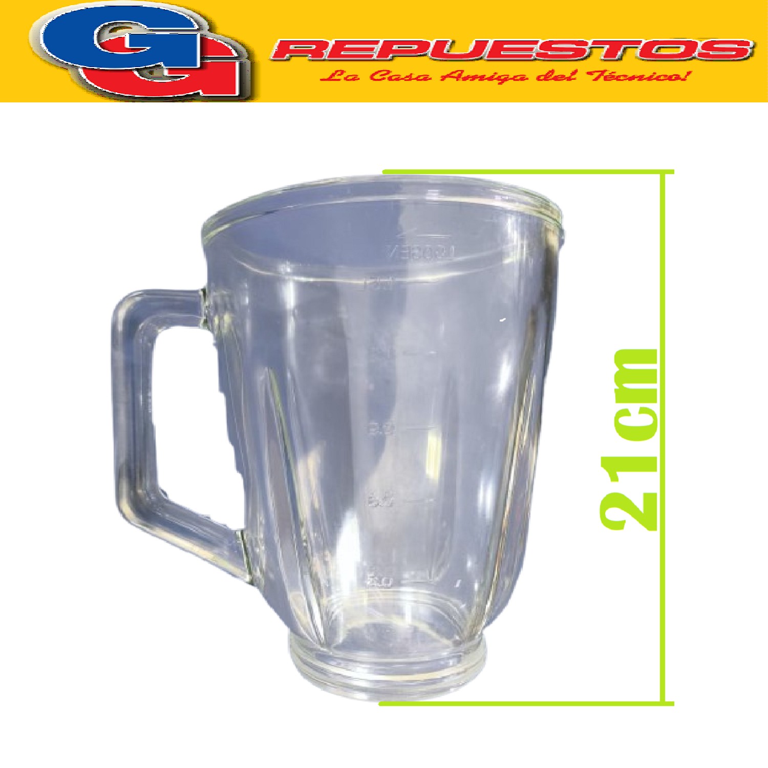 VASO PARA LICUADORA PEABODY DE VIDRIO SIN CUCHILLA