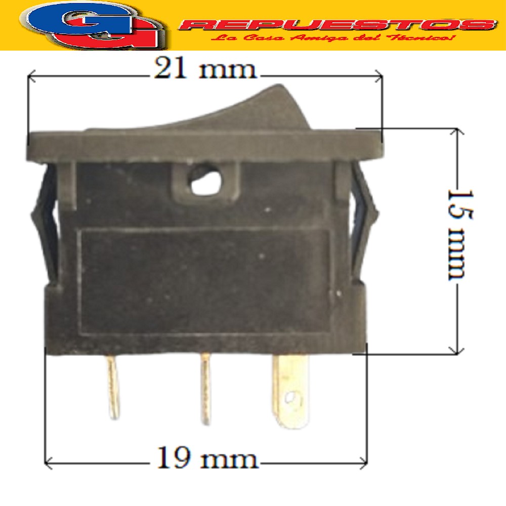 LLAVE TECLA 1 PUNTO. 3A 250V ON-OFF