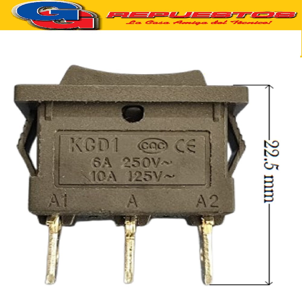 LLAVE PULSADOR 2 PUNTO 6A 250V  (ON)-OFF-(ON)