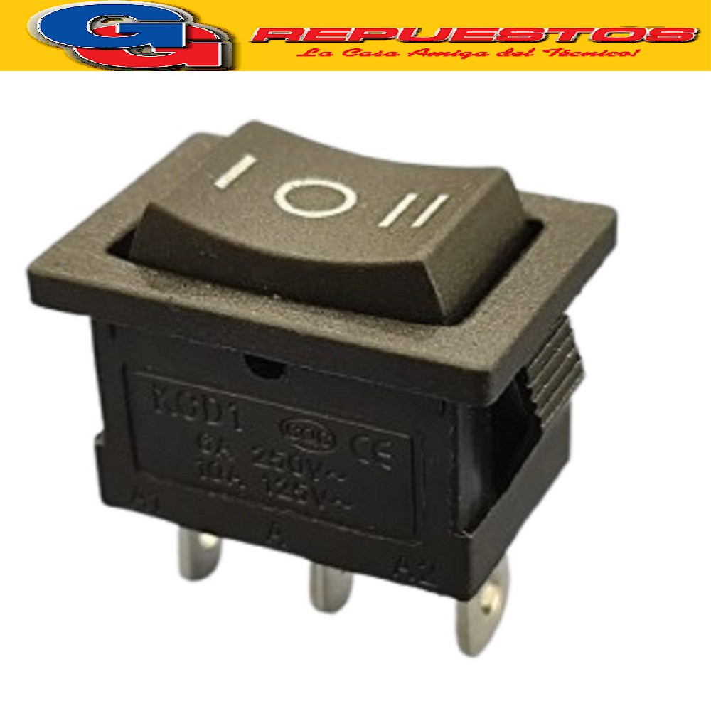 LLAVE PULSADOR 2 PUNTO 6A 250V  (ON)-OFF-(ON)
