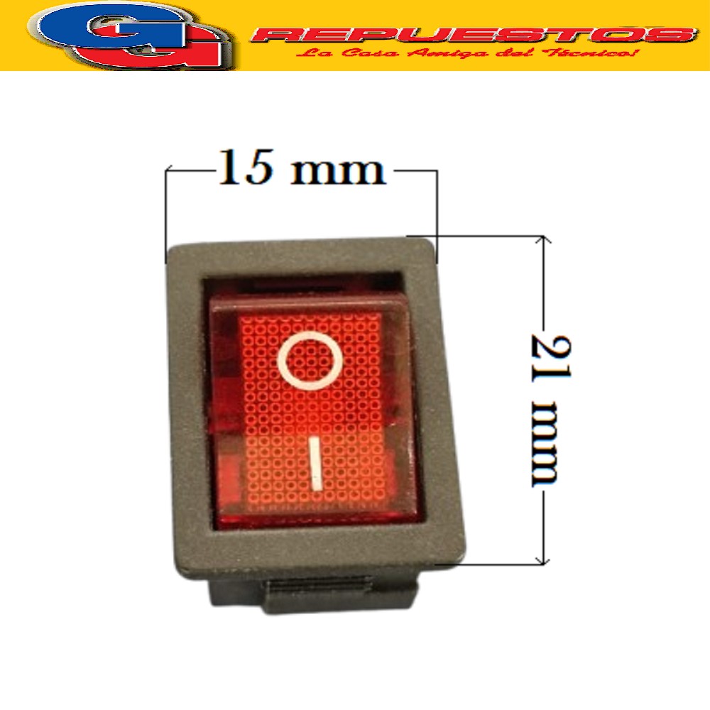 LLAVE TECLA 2 PUNTOS 3A 250V ON-OFF