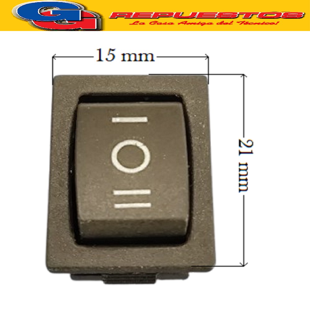 LLAVE TECLA 2 PUNTOS 3A 250V ON-OFF