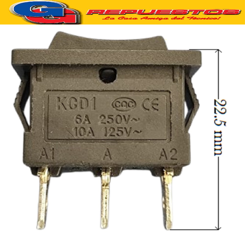 LLAVE TECLA 2 PUNTOS 3A 250V ON-OFF