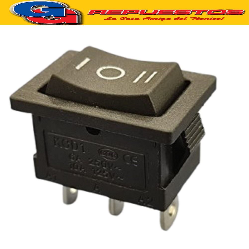 LLAVE TECLA 2 PUNTOS 3A 250V ON-OFF