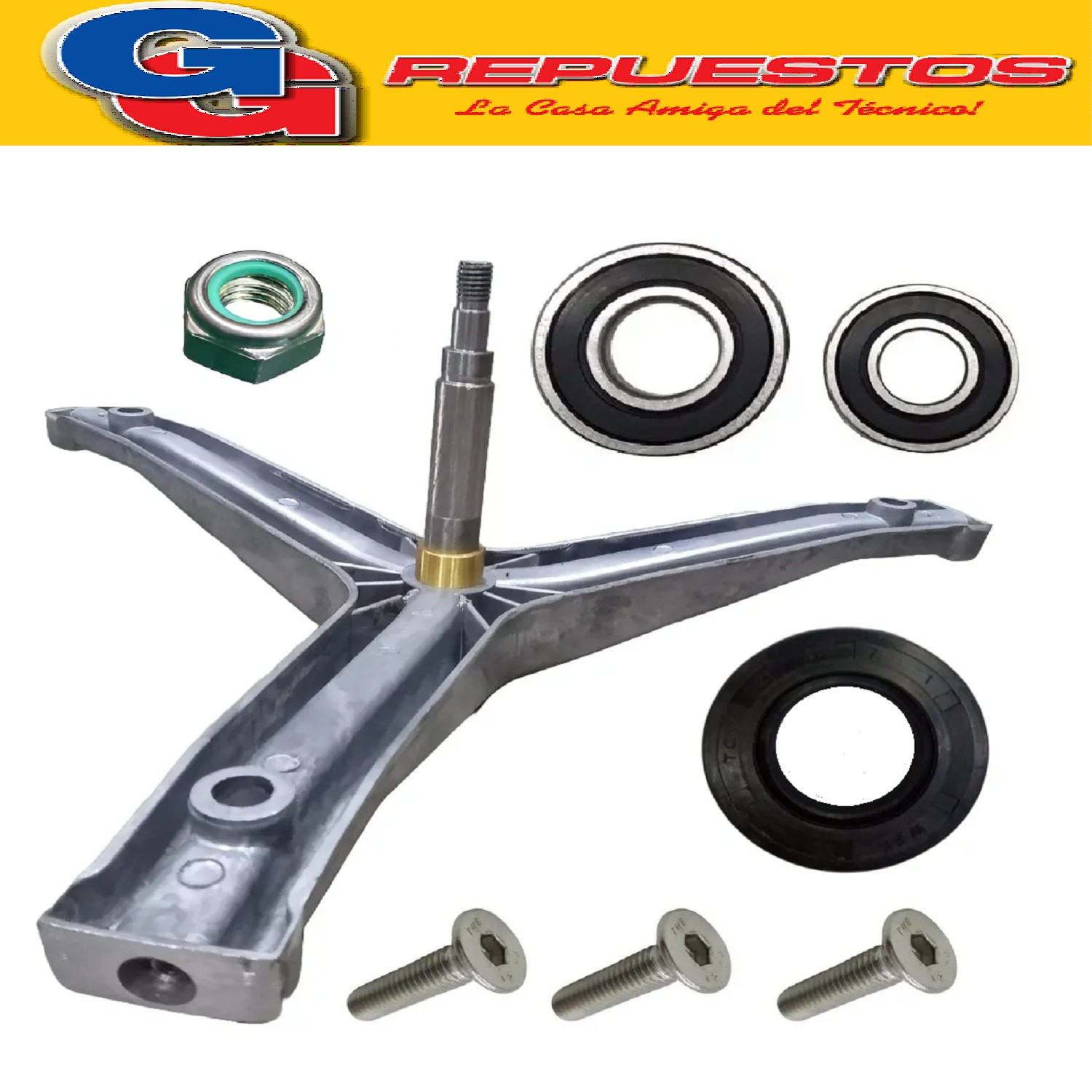 KIT EJE ORIGINAL DREAN RULEMANES ARB 03-04 RETEN Y TORNILLOS KIT SOPORTE TAMBOR PRA LAVARROPAS DREAN EXCELLENT BLUE Y NEXT 6.06-6.08-6.09-7.09-7.10 RETEN 25.00X47.00X8/11.5 LAVAURORA