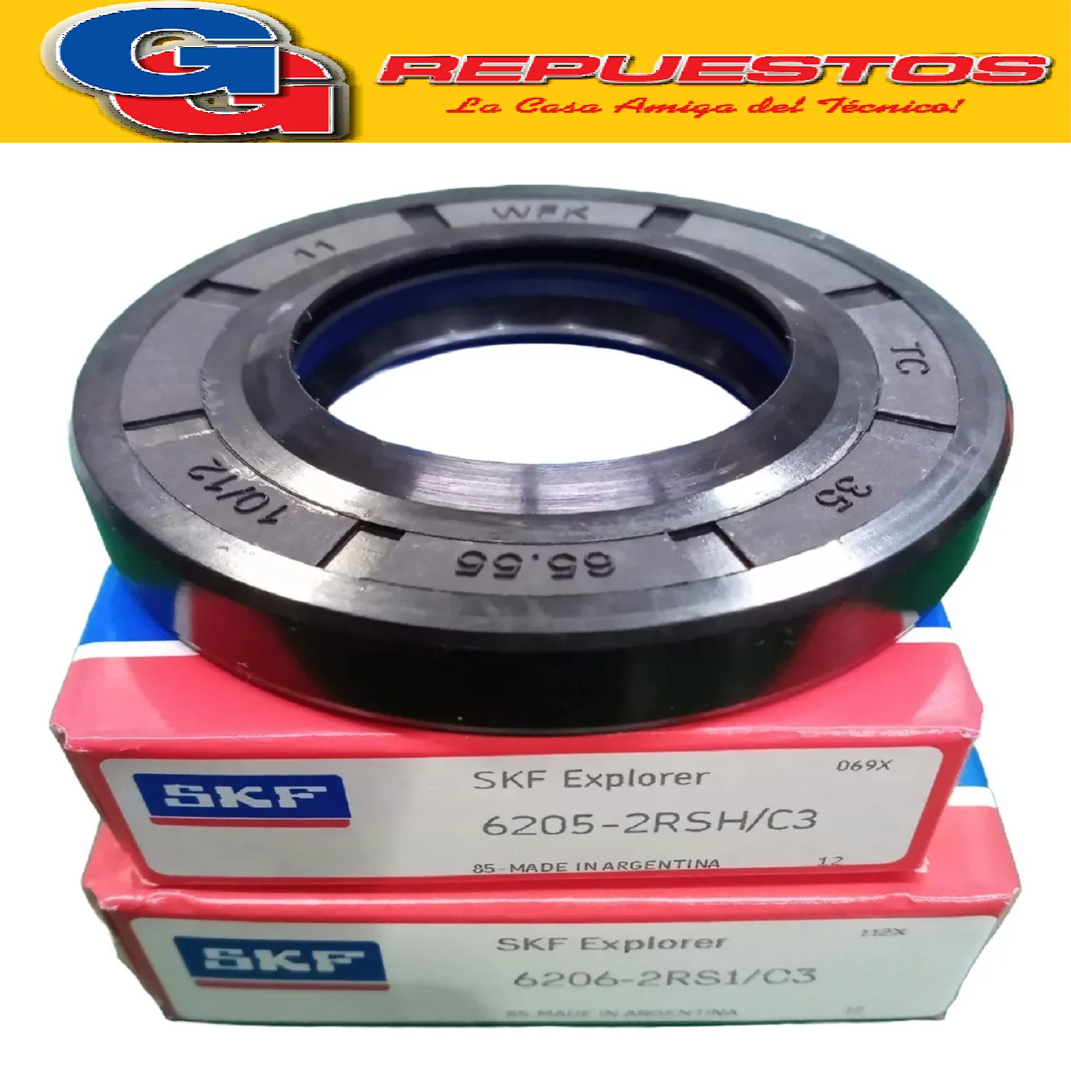 KIT DE RULEMANES + RETEN PARA LAVARROPAS SAMSUNG WF1904 1702 KIT DE RULEMANES SKF 6205-6206 + RETEN 35.00 X 65.55 X 10/12 PARA LAVARROPAS SAMSUNG ECOBUBBLE WF1702 WF8650 WF1904 WW70 WW90 PUEDE VENIR CON RETEN SAV O WFK TC