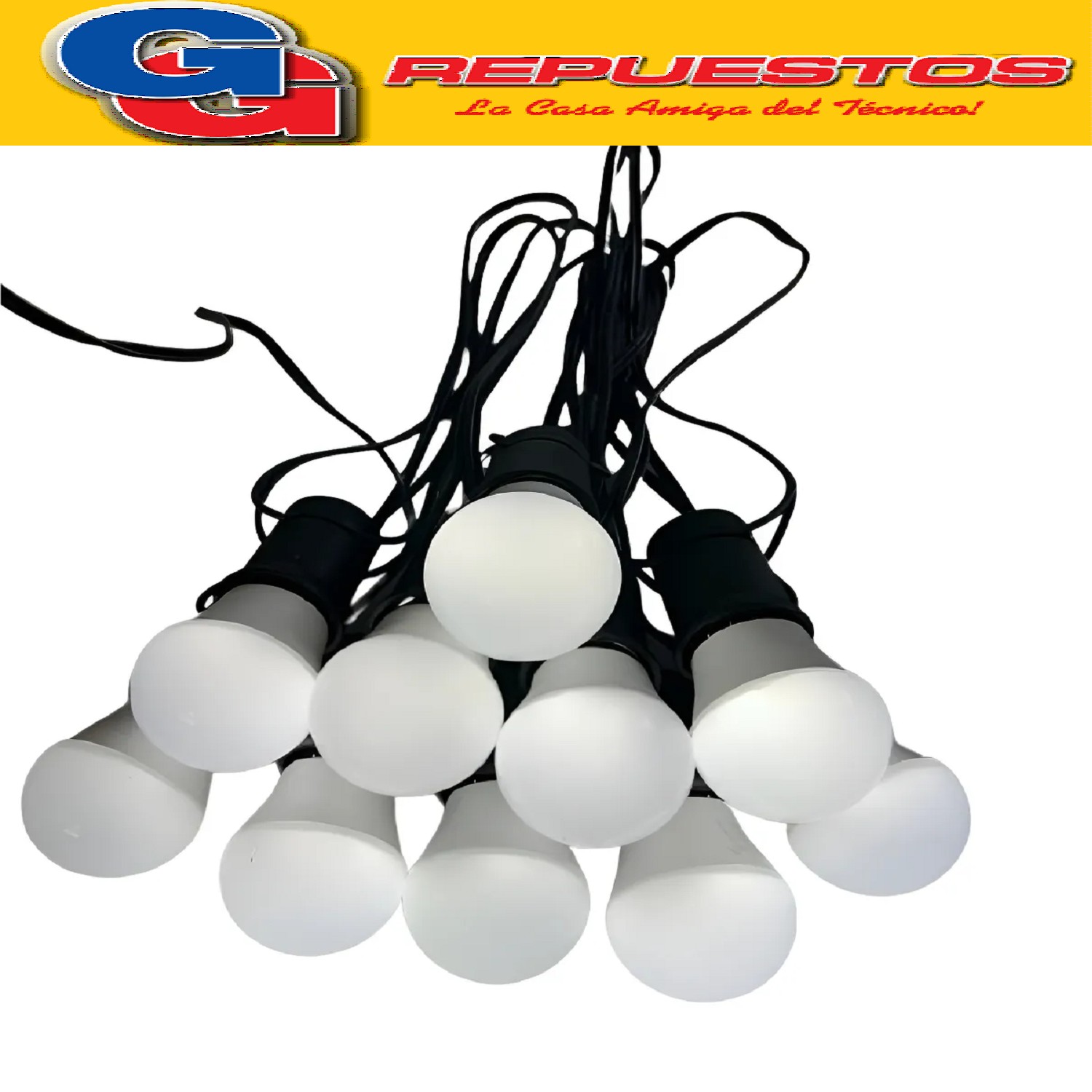 GUIRNALDA 5MTS CON LAMPARA CADA 50CM