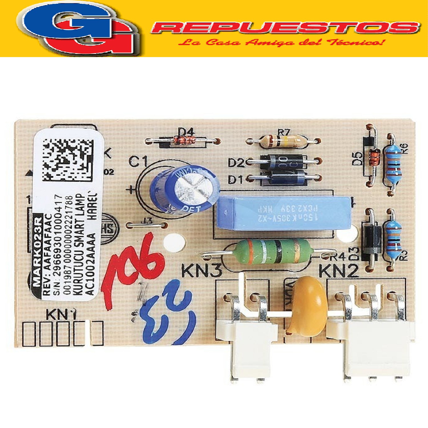 PLAQUETA DE CIRCUITOS LUZ LED PARA SECARROPAS ATMA SCF5810 ( PLACA CIRCUITO LUCES ORIGINAL) Cod.Origen:
2966930100 (ATMA-SIAM-PHILCO-MIDEA) SMART LAMP SCF5810
2966930100 (BEKO) SMART LAMP