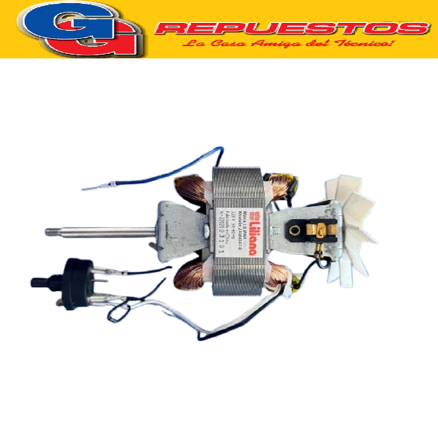 MOTOR DE PROCESADORA LILIANA CON EJE LARGO 3 VELOCIDADES  AL 506 / AL507 / AL508 / AL509 / AL510 / AL511 / AL502 / AL503 / AL504 / AL505 / AL500 / AL501 / AM230 / AL512 / AL513 / AL514 / AM223 / AM233 / AM236 / AL531 / AL521 / AL518 / AL516 / AL517 /