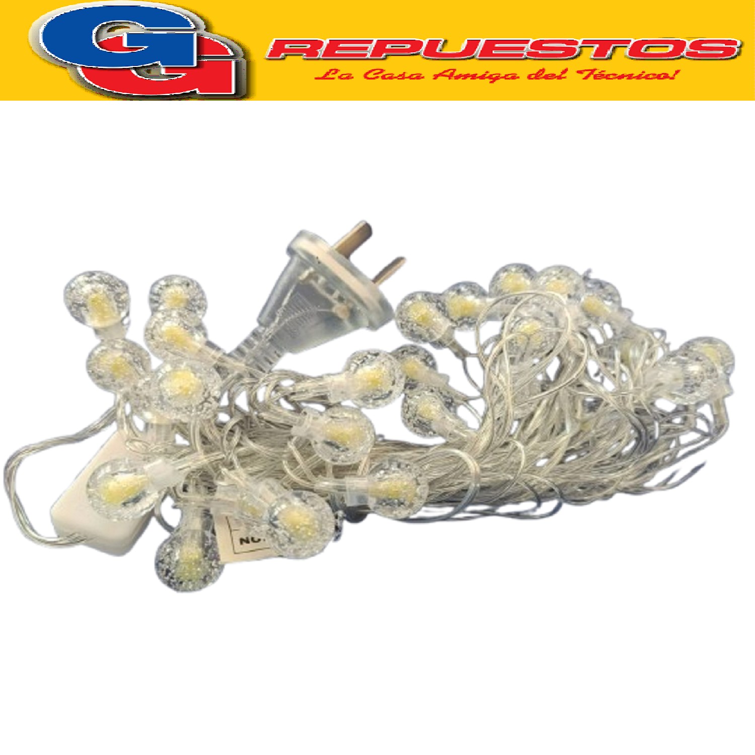 GUIRNALDA X 28 BOLITAS CRISTAL CALIDA 5 MTS APROXIMADAMENTE  A 220V