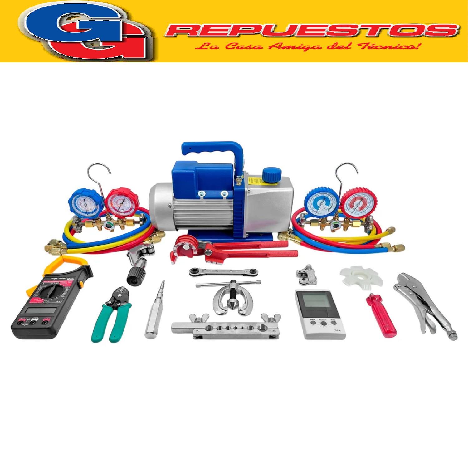 KIT BOMBA DE VACIO 70lts + HERRAMIENTAS PARA REFRIGERACION