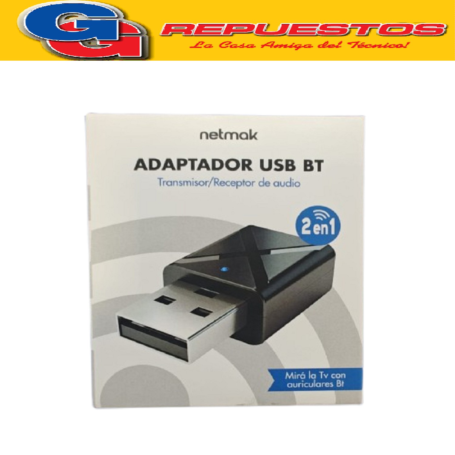 ADAPTADOR BLUETOOTH EMISOR Y RECEPTOR NETMAK 5.0