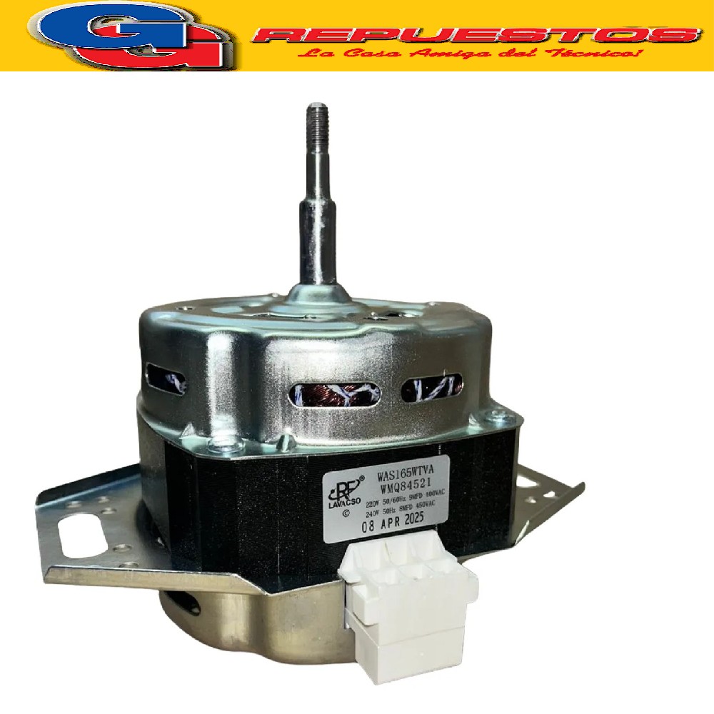 MOTOR PARA LAVARROPAS SAMSUNG CARGA SUPERIOR  Was165wtva /  WMQ84521 220V 50/60 HZ  CAPACITOR 9 MF 400VAC PARA SISTEMA FUZZY Motor Lavarropas PARA Samsung Was165wtva 150w 1200rpm 