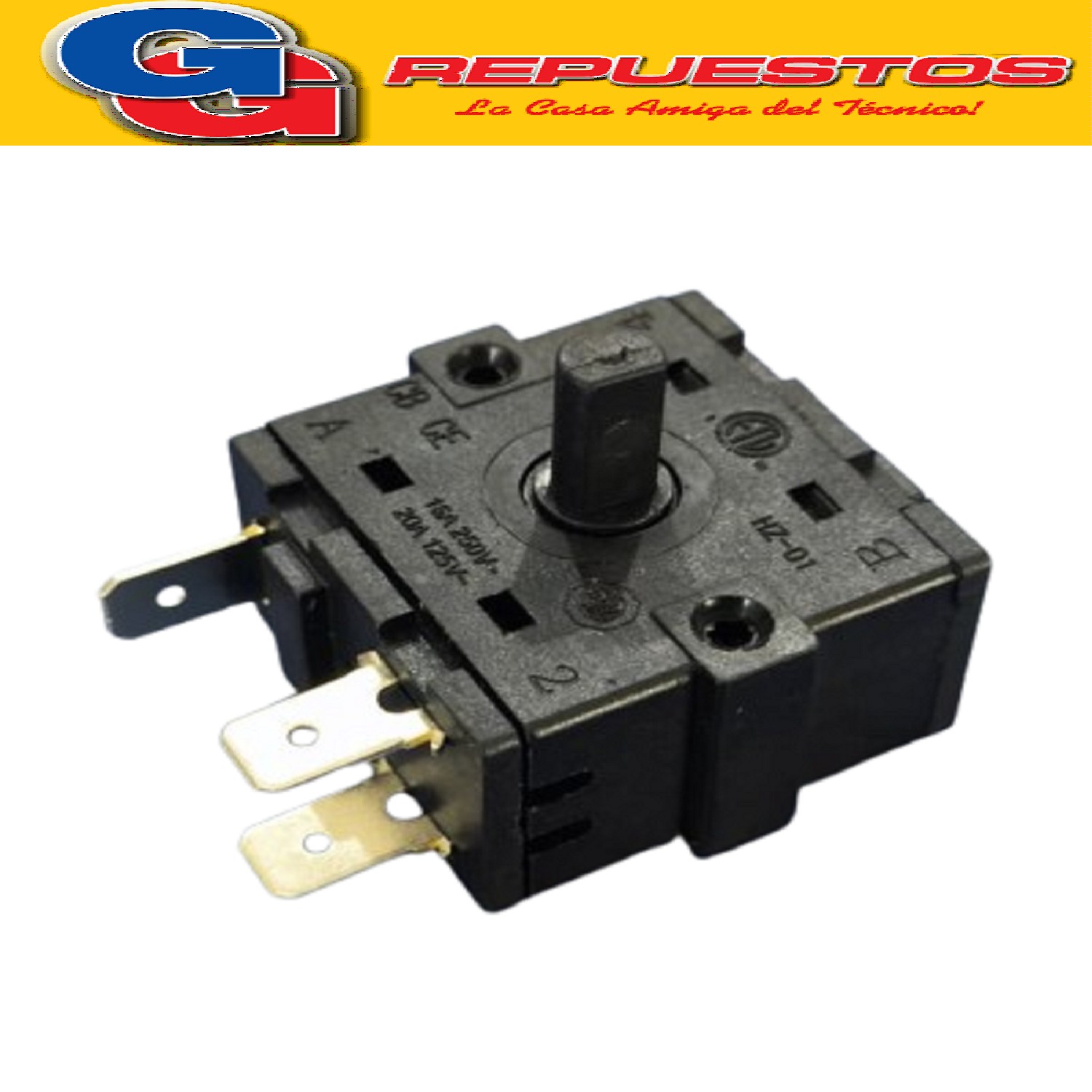 LLAVE SELECTORA 3 CONTACTOS 8 POSICIONES HORNO ELECTRICO