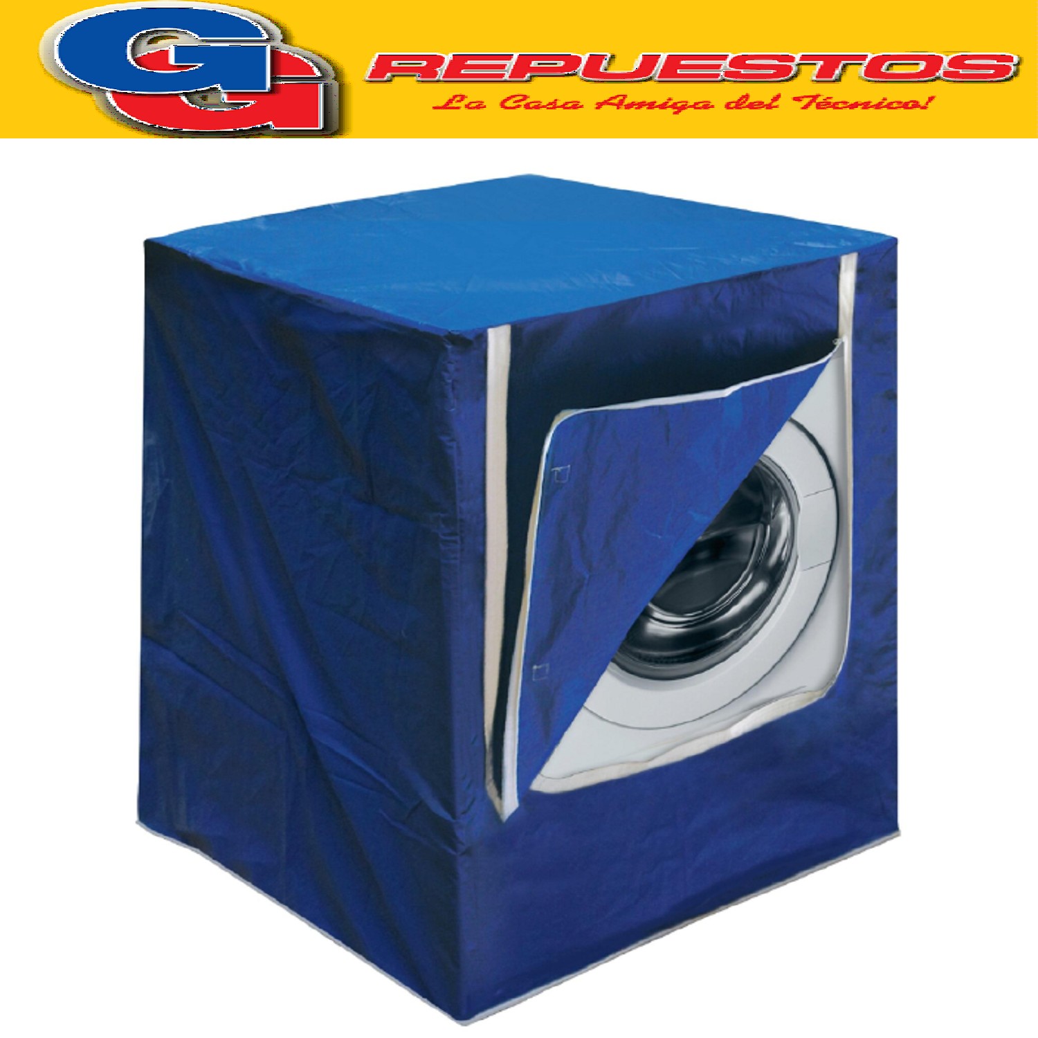 FUNDA GRANDE PARA LAVARROPAS CARGA FRONTAL 60X60X83CM AZUL