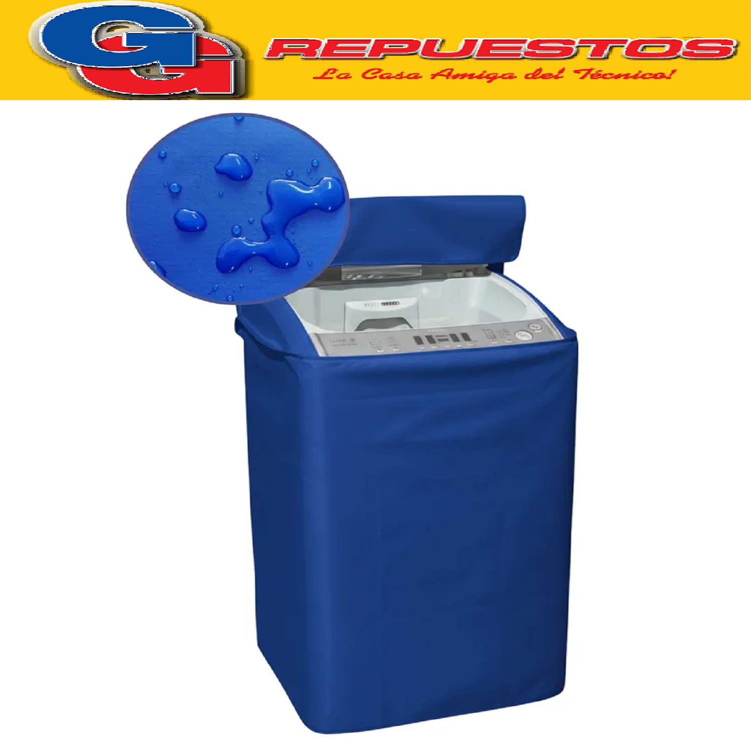 FUNDA CHICA PARA LAVARROPAS CARGA SUPERIOR 40X60X83CM AZUL
