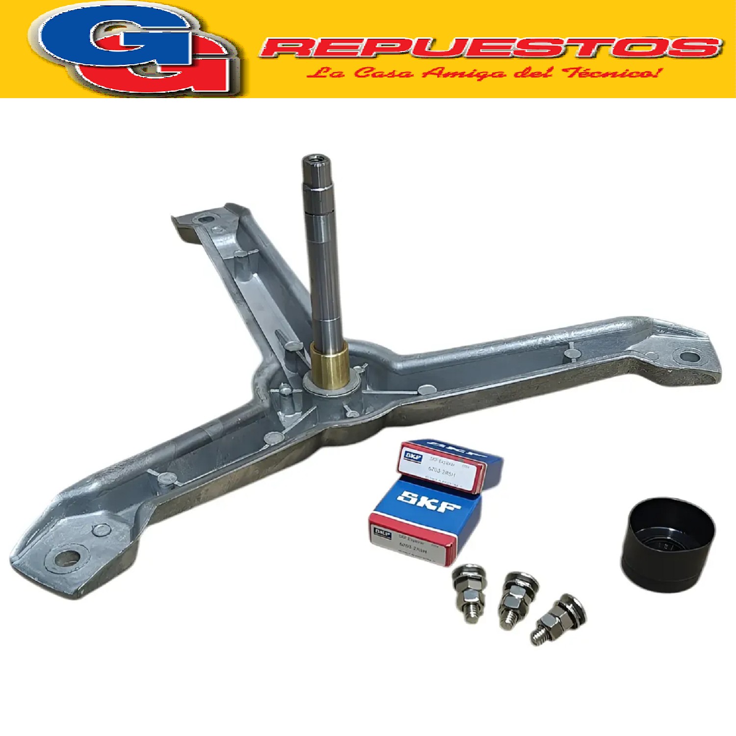 KIT EJE SOPORTE PARA LAVARROPAS BOSCH SIEMENS BARILOCHE  EMA N 6203-6203 + RETEN Y TORNILLOS ZENITH (NACIONAL) BOSCH EUROPA BOSCH BALAY (EUROWASHER) SIEMENS BARILOCHE Note descrittive: Boccola: Diam.22 mm / Altez.18 5 mm Albero: Diam.17 mm / Altez.121 mm Utilizza cuscinetto 6. Cod.Origen: 451712 (BSH)
237724 (BSH) 645171202 (BOSCH BALAY)
BOSCH SIEMENS () Brasil 9141101 / 7141101 EBI (706)