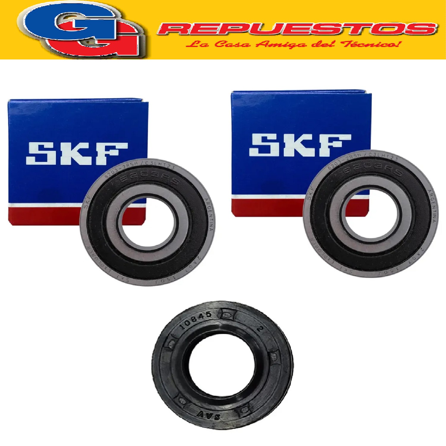 KIT RODAMIENTOS Y RETEN PARA LAVARROPAS DREAN EXCELLENT 166D RULEMAN 6203-6203 SKF Y RETEN 21X40X7 . MARSHAL CONVENTRY SIGMA PATRIOT WHITE WESTINGHUSE DREAN 166C-166TC-186TC-AURORA 5014-5016T-5114-5116-LAVAURORA 5115-5117T-WHIRLPOOL AWM968- DREAN 166C-166TC-186TC-- MTI 5164 6152 AWM468 WHIRLPOOL AWM968- Cod.Origen:326024267 (WHIRLPOOL ARGENTINA)1025233  WHIRLPOOL AWH654/Pta Nueva-AWH664/Pta Nueva-EFA600-EFA610-WFA600/Nvo gabinete-WFA700/Nvo gabinete-CONSUL CWR614