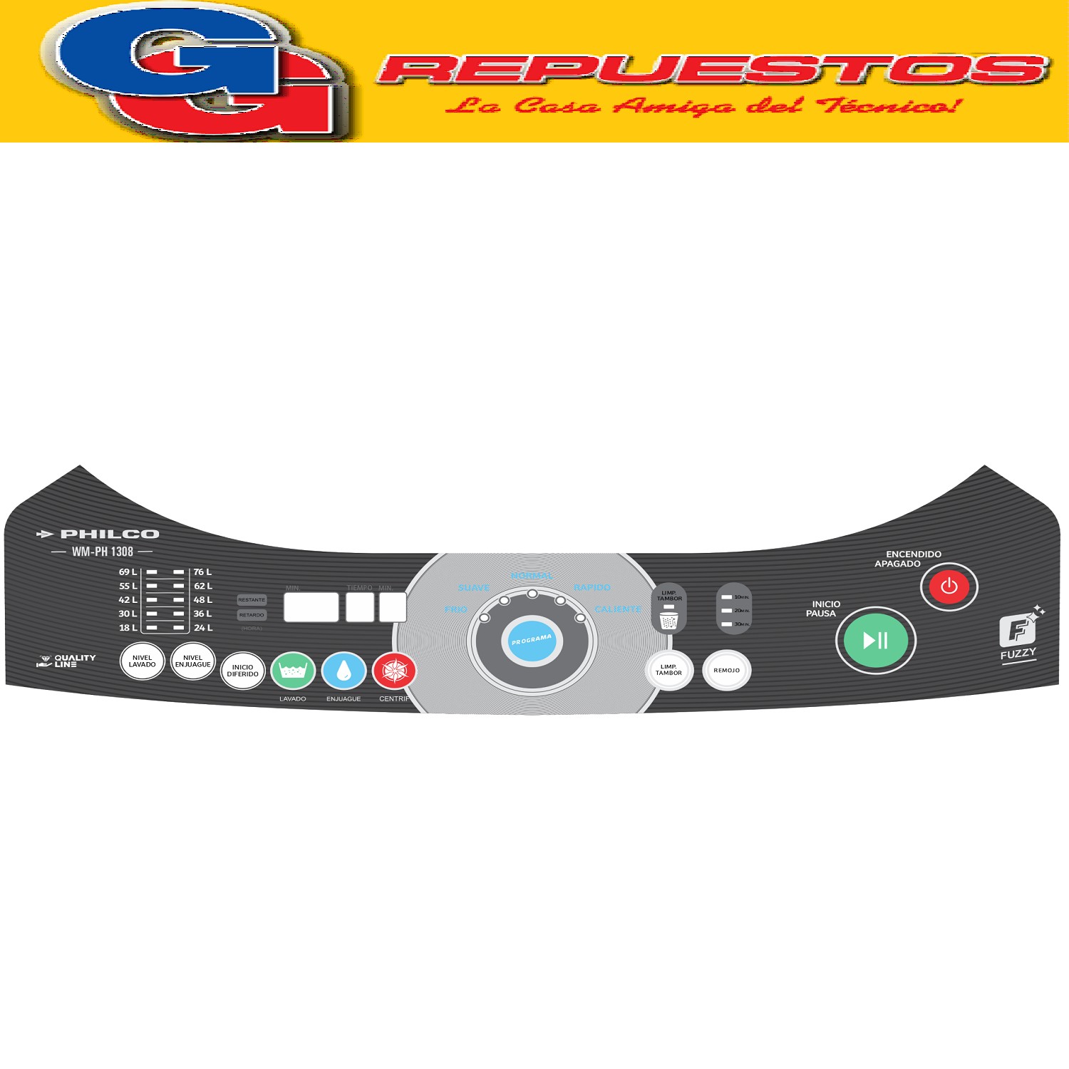 SERIGRAFIA QUALITY LINE PARA LAVARROPAS PHILCO WM-PH1308