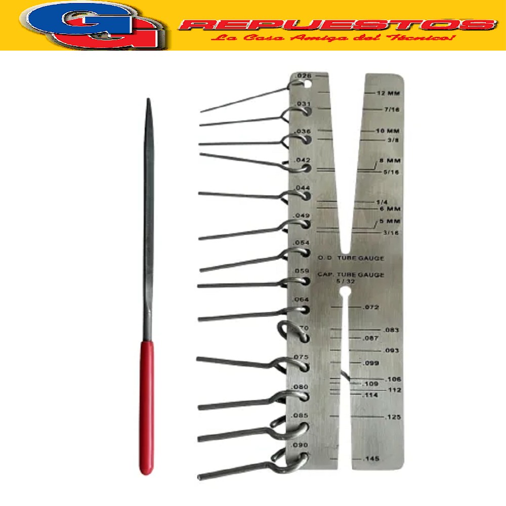 CALIBRADOR DE TUBOS DE CAPILARES COOLTECH MEDIDOR 0.66 A 2.28mm / 1.82 A 12mm