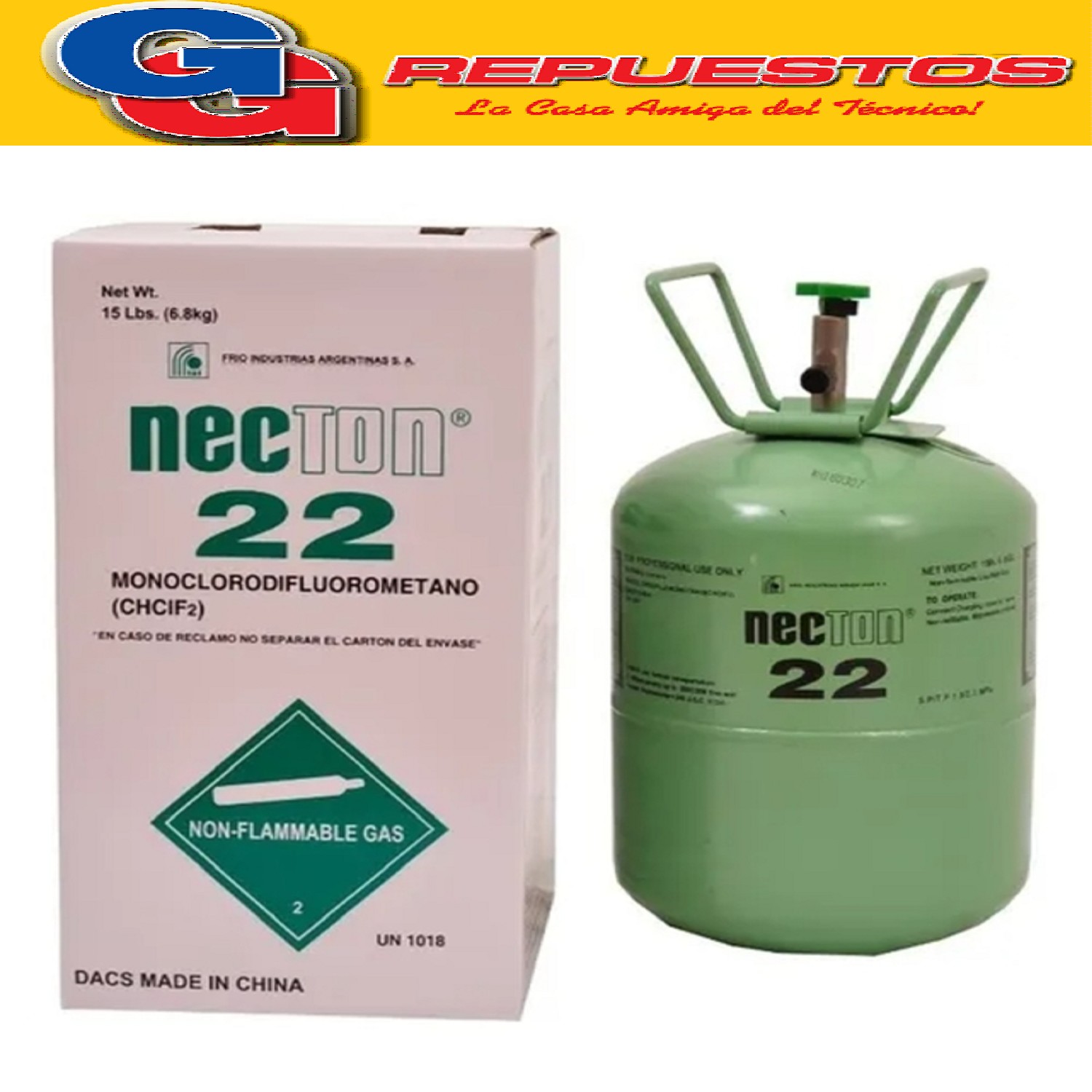 GARRAFA GAS R22 6.8 KG PURO NECTON