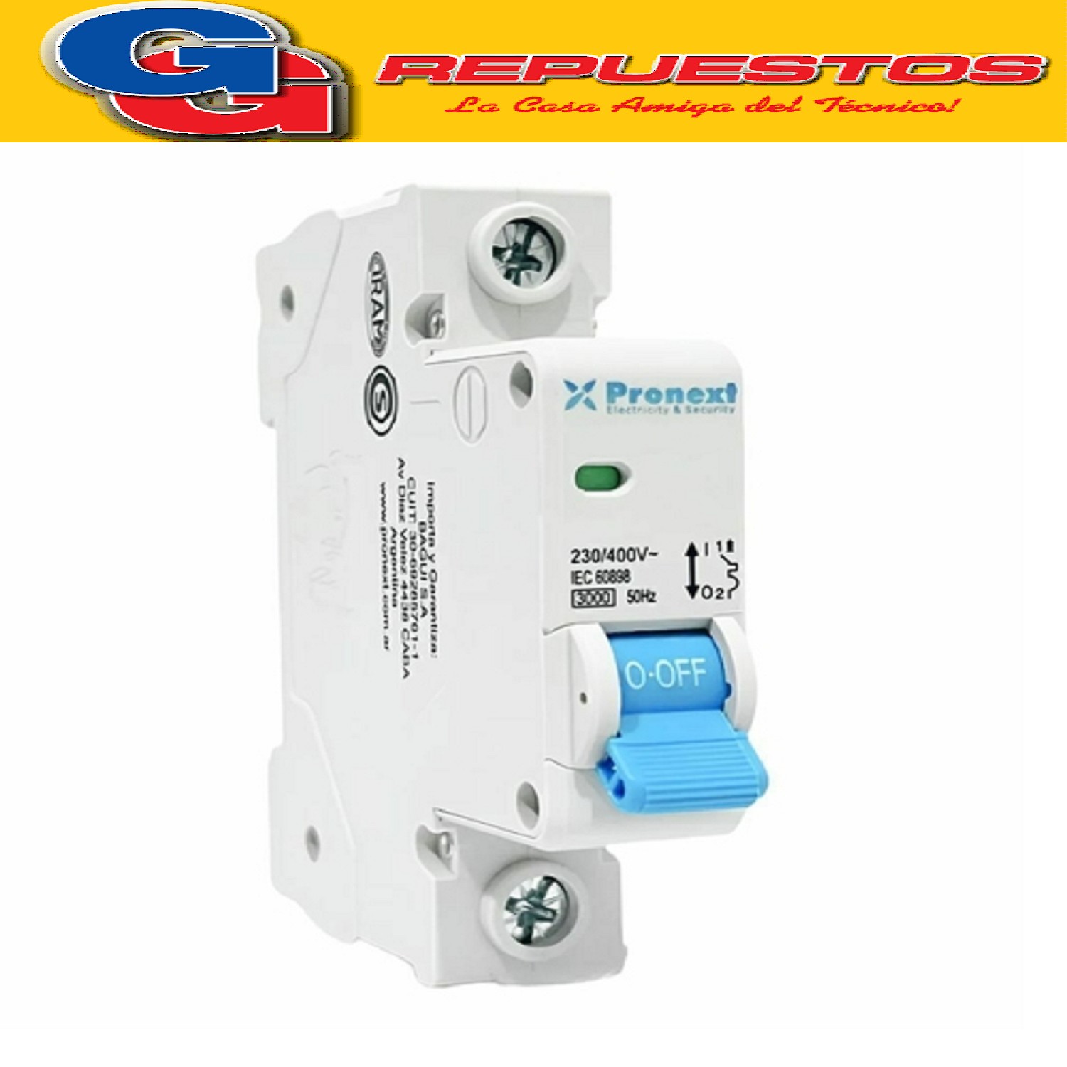 LLAVE TERMICA 1 X 16A UNIPOLAR PRONEXT