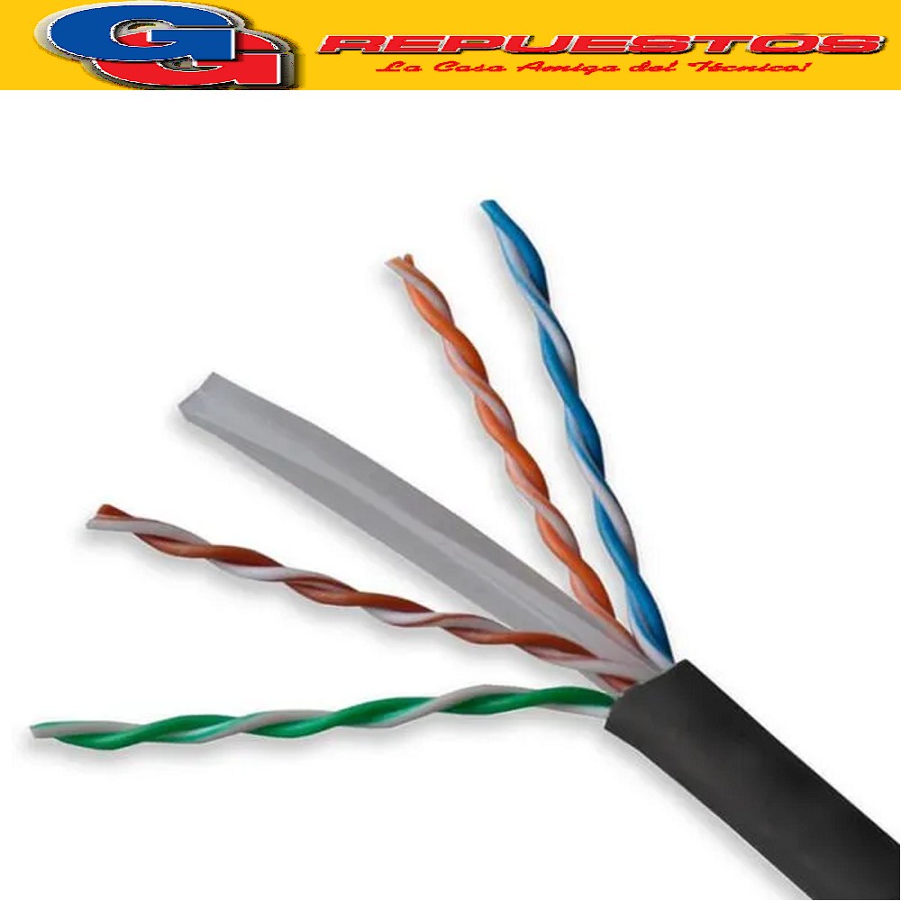 CABLE UTP EXTERIOR X METRO CATERGORIA 5 MEJOR RENDIMIENTO YA YA QUE TRAE UN 70% MAS DE COBRE PARA UNA MEJOR CONDUCCION